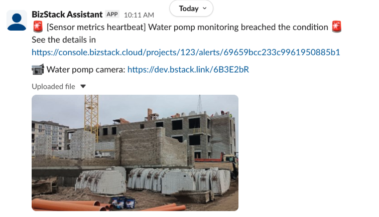 Sensor alert and camera footage